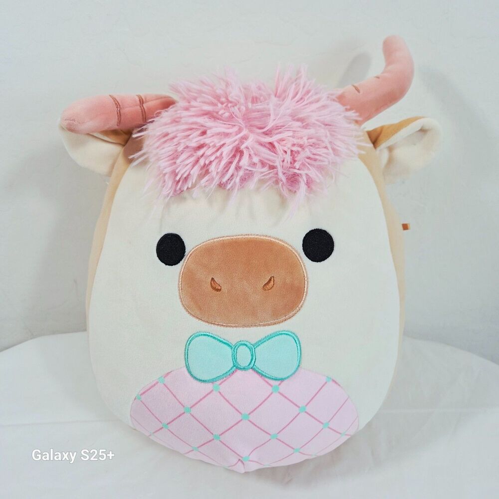 Squishmallows Samson Cookie Highland Cow 12" Easter Plush Bowtie